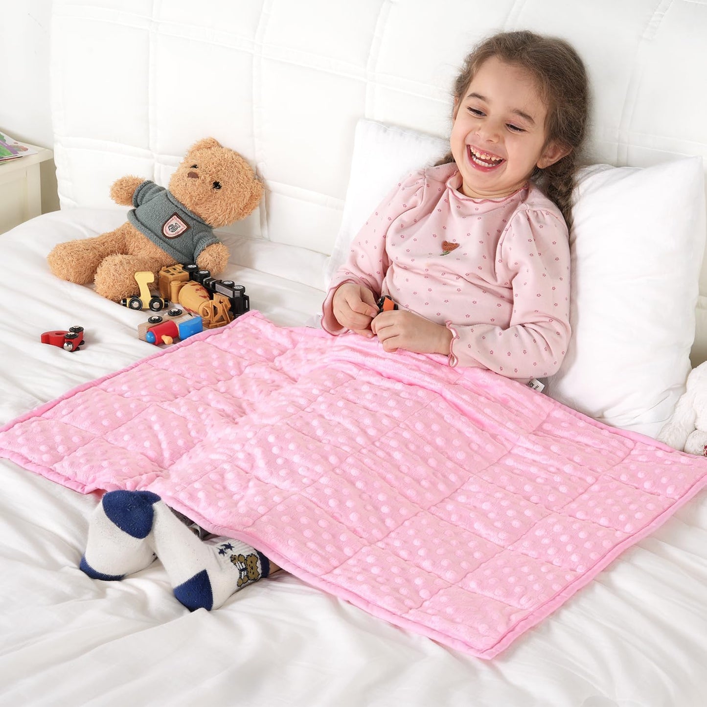 Small Minky Dotted Kids Weighted Blanket Throw