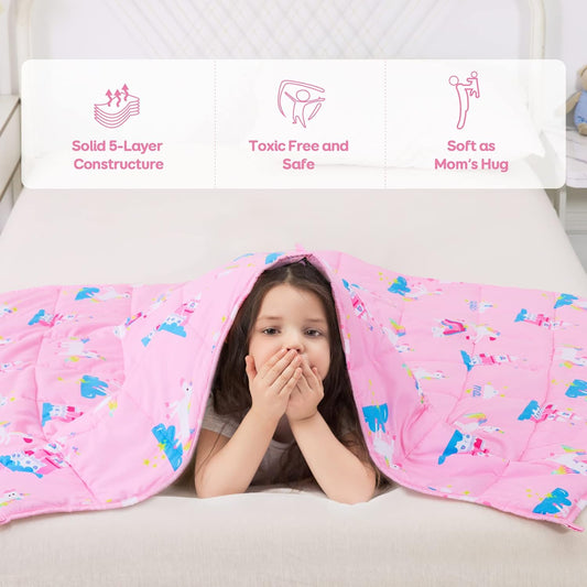 Unicorn Kids Weighted Blanket Throw for All-Season