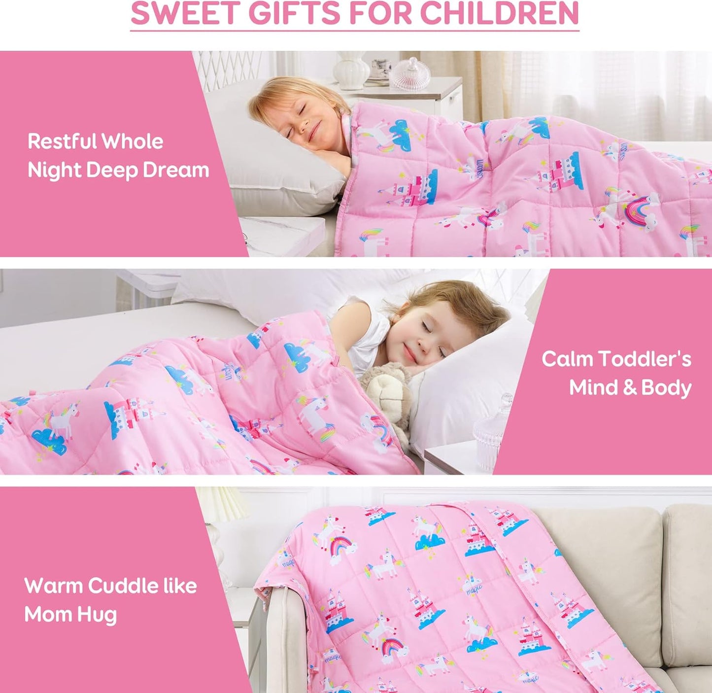 Unicorn Kids Weighted Blanket Throw for All-Season