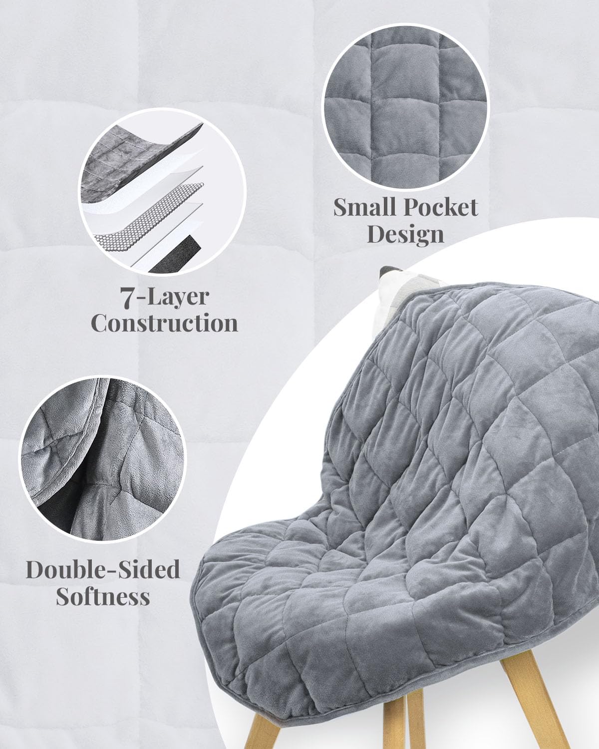 Small Weighted Lap Blanket Throw for Adult