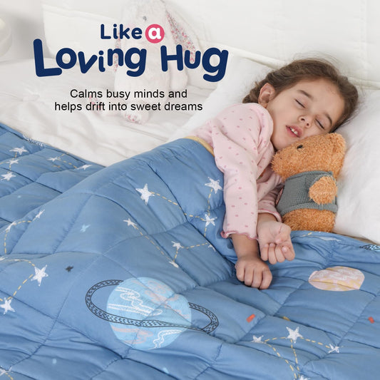Moon Stars Planet Kids Weighted Blanket Throw for All-Season