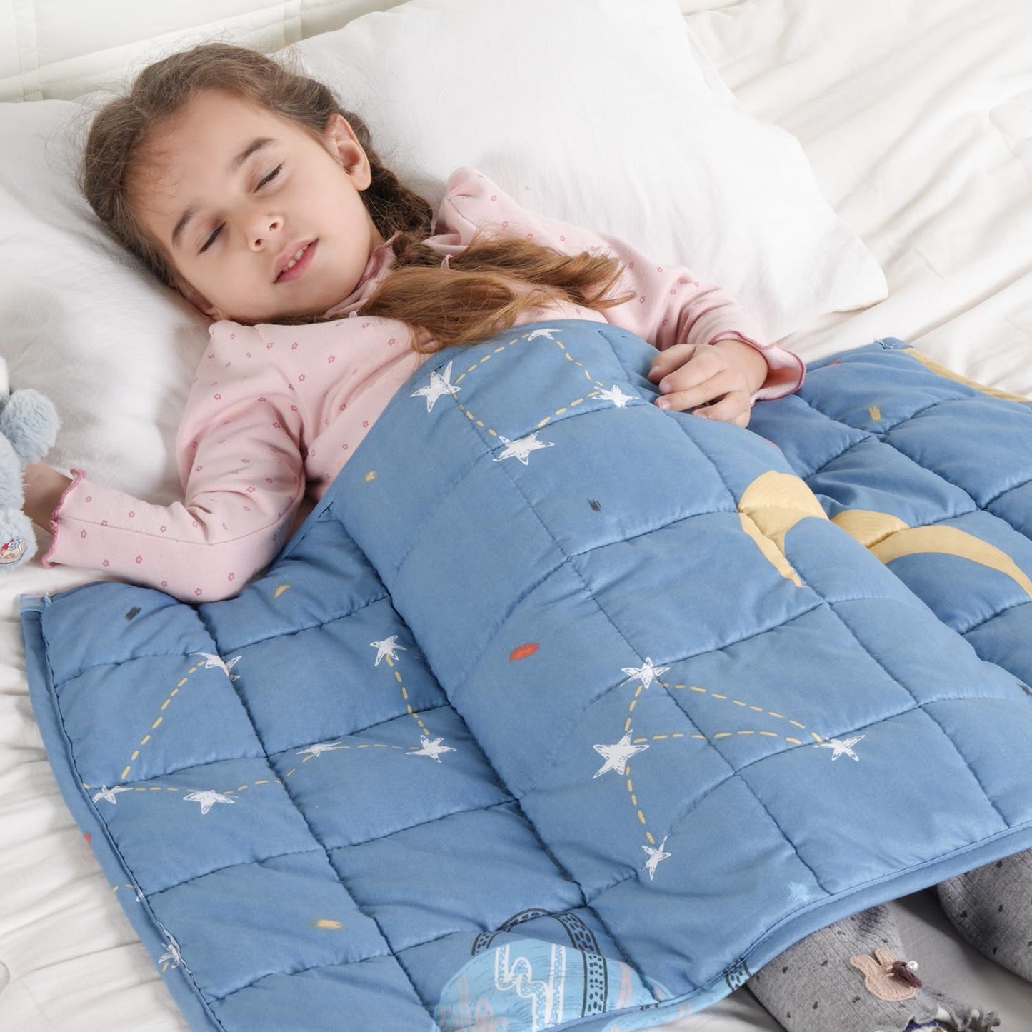 Moon Stars Planet Kids Weighted Blanket Throw for All-Season