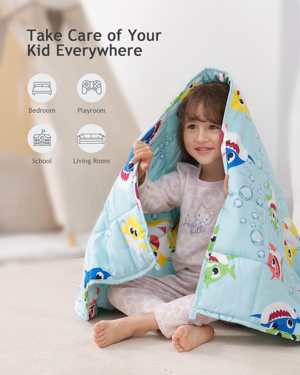 Baby Shark Kids Weighted Blanket Throw for All-Season