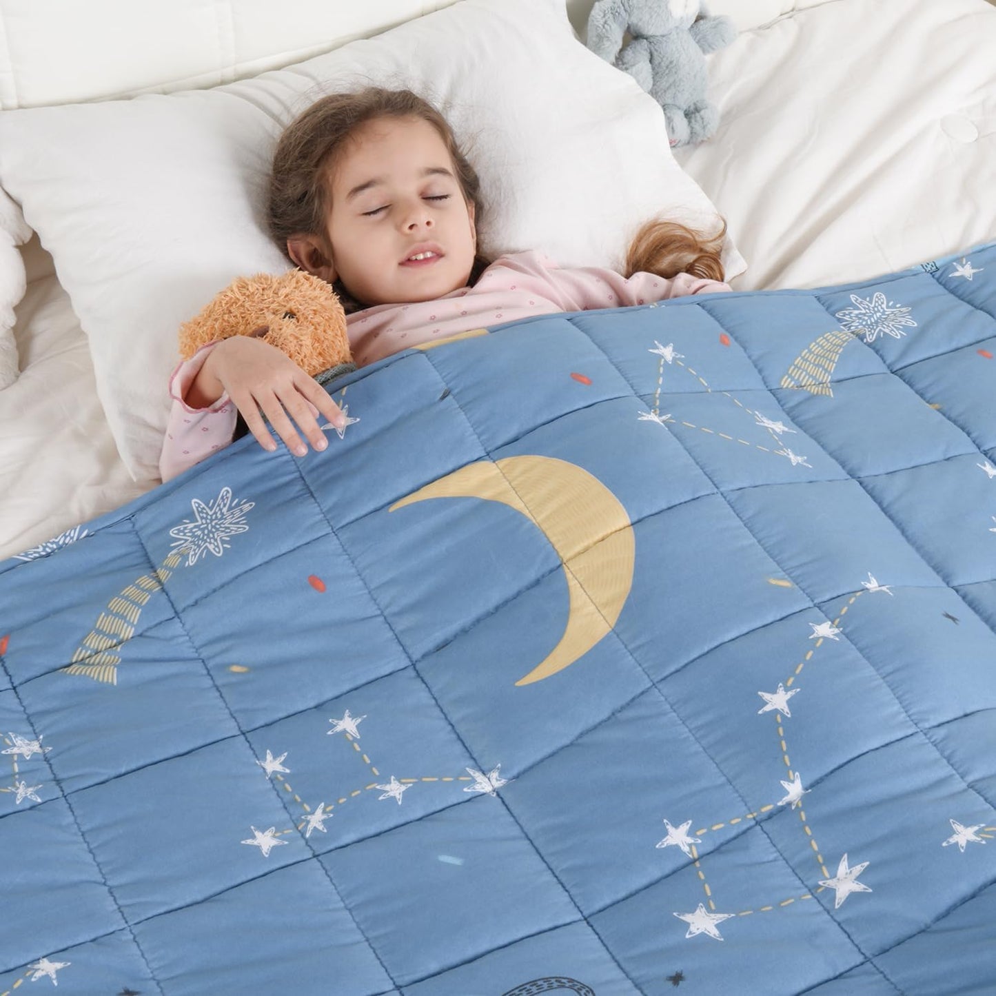 Moon Stars Planet Kids Weighted Blanket Throw for All-Season