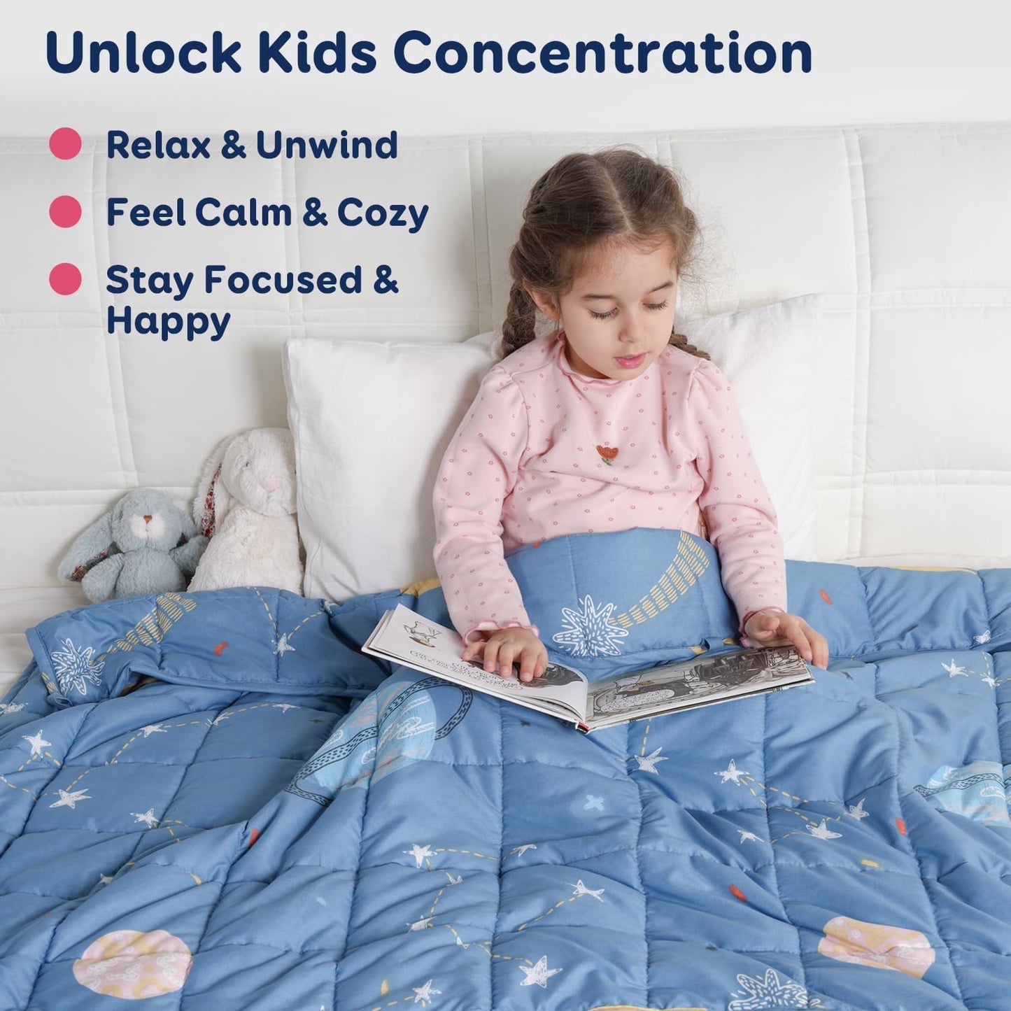 Moon Stars Planet Kids Weighted Blanket Throw for All-Season