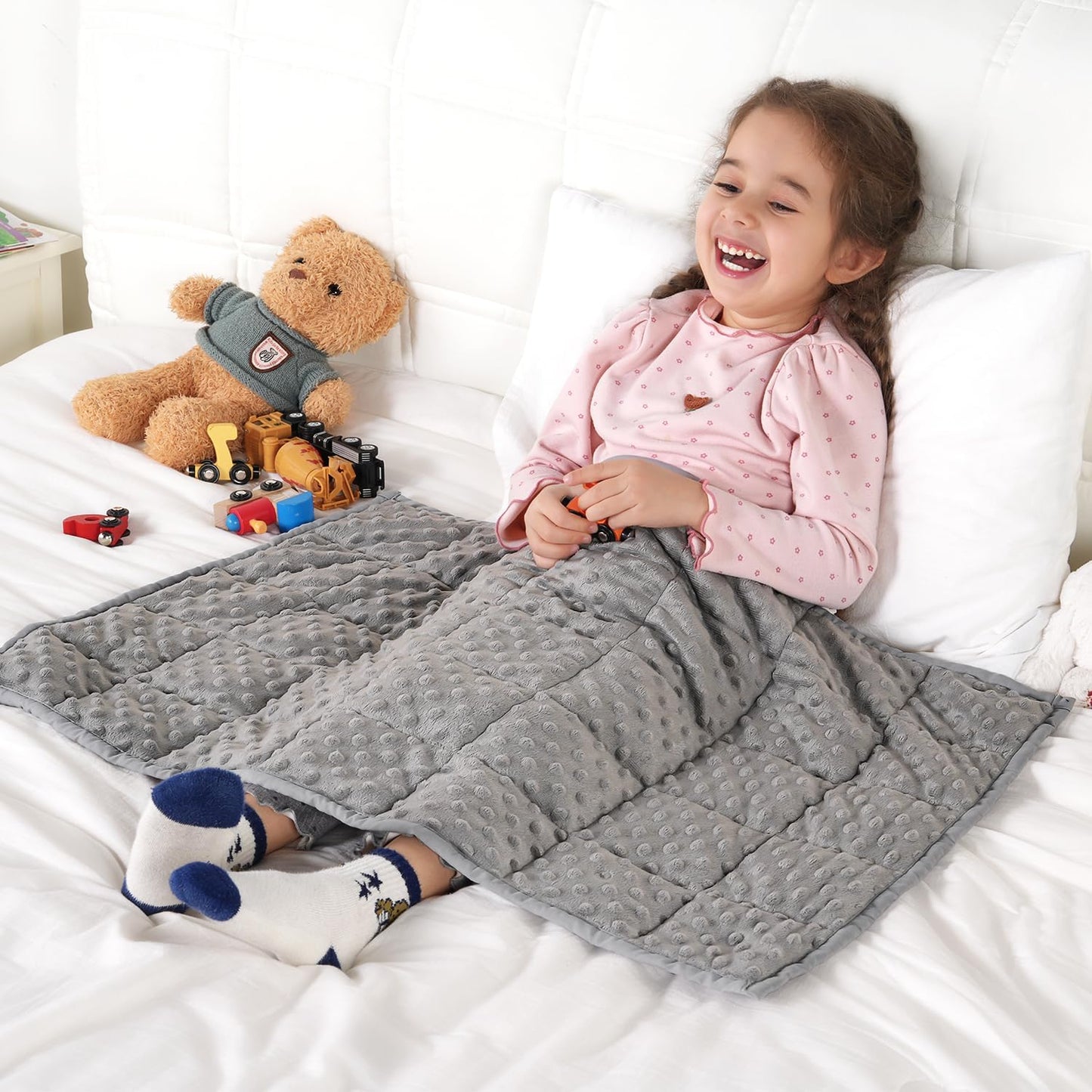 Small Minky Dotted Kids Weighted Blanket Throw