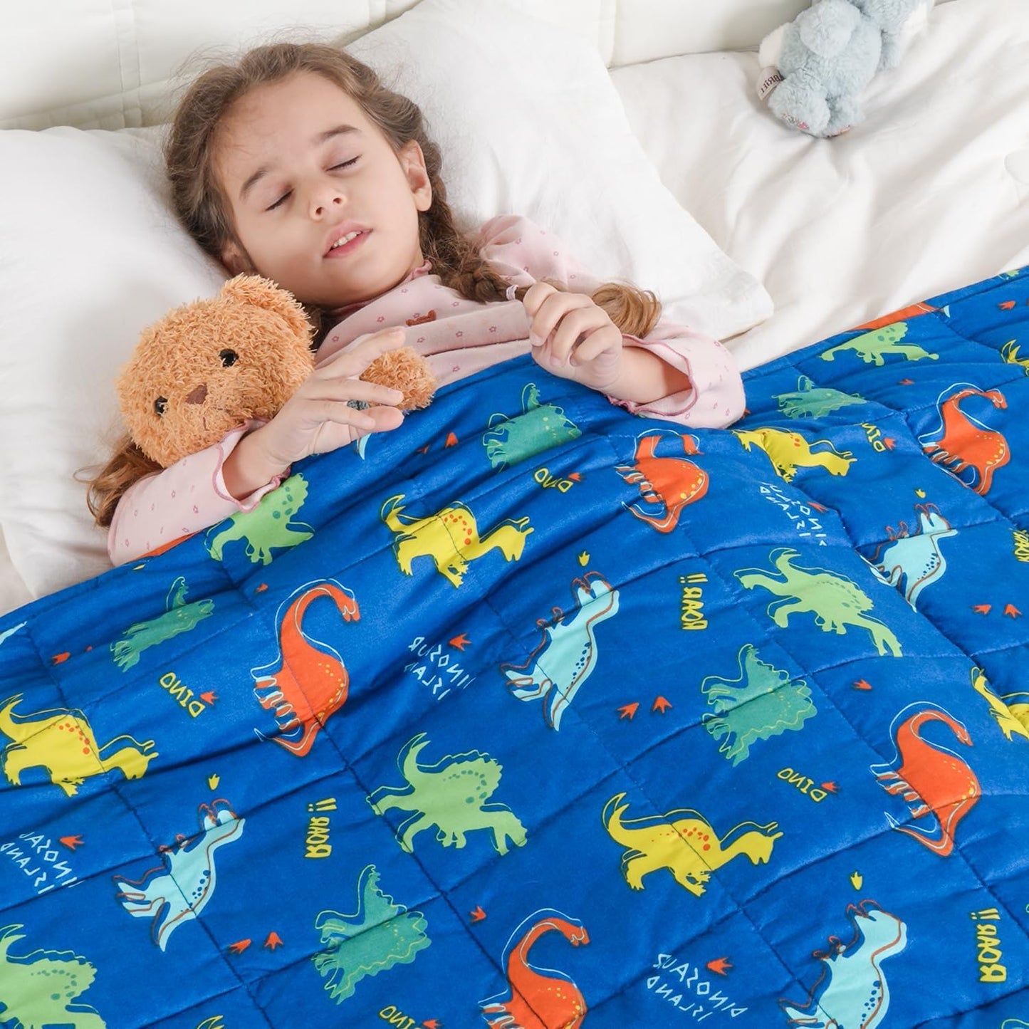 Blue Dinosaur Kids Weighted Blanket Throw for All-Season