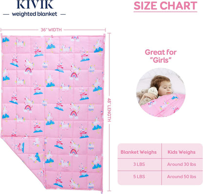 Unicorn Kids Weighted Blanket Throw for All-Season